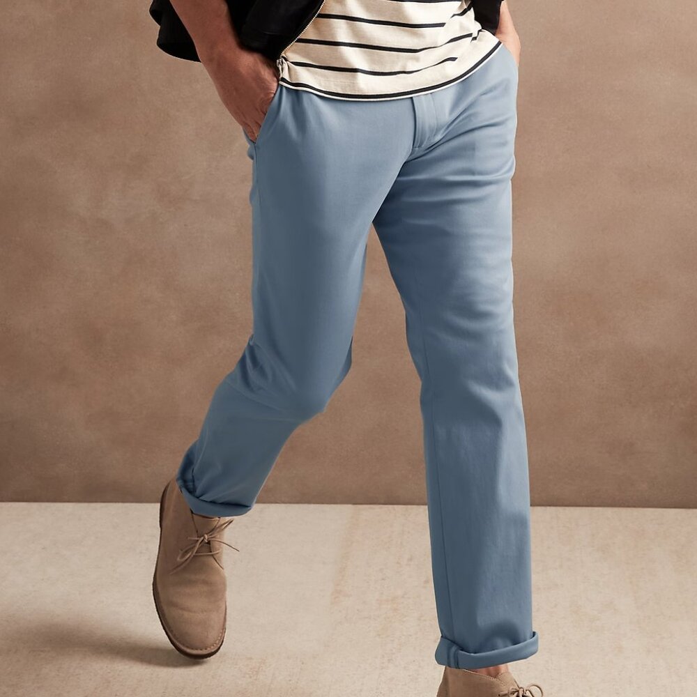 Banana Republic Straight Emerson Rapid Movement Washed Denim Chino 44W x…
